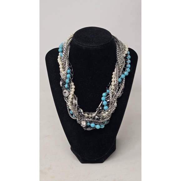 Chloe + Isabel Jewelry - Chloe + Isabel Torsade Multi Strand Statement Necklace‎ Turquoise Pearl Bib